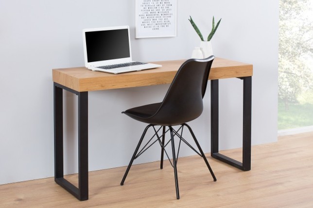 Bureau moderne rectangulaire de 120cm coloris chêne et noir