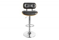 Tabouret de bar design rétro de couleur noire avec piétement réglable
