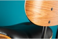 Tabouret de bar design rétro de couleur noire avec piétement réglable