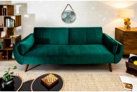 Canapé convertible design scandinave coloris vert en velours