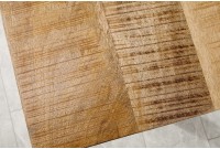 Table à manger 180cm coloris naturel et noir en bois massif et fer