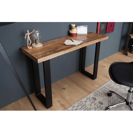 Table à manger 115cm en bois massif et fer