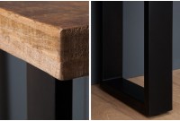 Table à manger 115cm en bois massif et fer