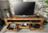 Meuble TV design industriel 170 cm en bois massif