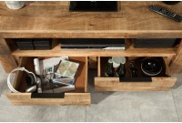 Meuble TV design industriel 130 cm en bois massif