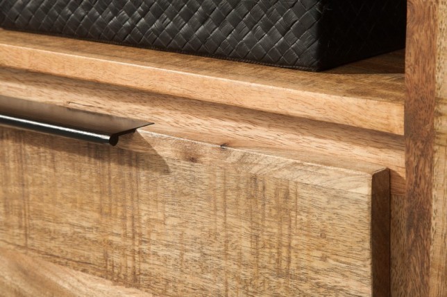 Meuble TV design industriel 130 cm en bois massif