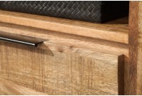 Meuble TV design industriel 130 cm en bois massif