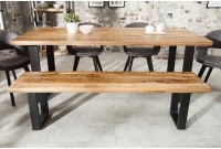 Banquette design 170cm en Fer, Bois de Mangue