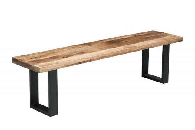 Banquette design 170cm en Fer, Bois de Mangue