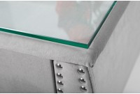 Table de chevet design baroque 47cm avec tiroir gris clair