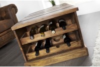 Table basse en bois massif 100cm barre de maison finition pierre