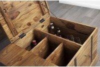 Table basse en bois massif 100cm barre de maison finition pierre