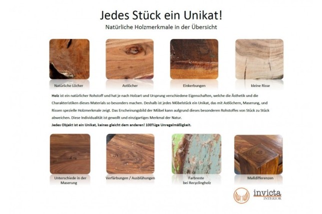 Table basse design industriel en bois massif et métal coloris naturel et noir