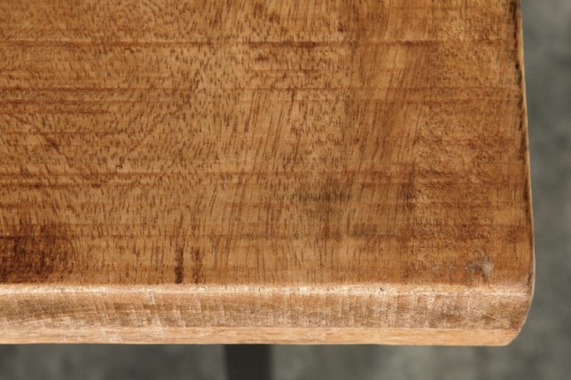 Table de bar design industriel coloris naturel et noir en bois massif et métal bois massif