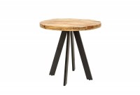 Table à manger haute de style industriel coloris naturel en bois massif et métal