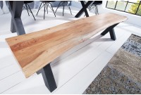 Banc 200 cm design industriel alliant bois et métal