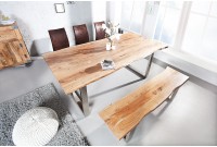 Banc 160 cm design industriel alliant bois et métal