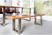 Banc 160 cm design industriel alliant bois et métal