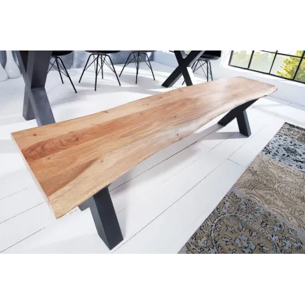 Banc 160 cm design industriel alliant bois et métal