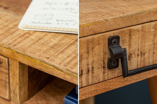 Bureau de 120cm en bois massif coloris naturel