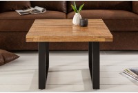 Table basse carrée en bois massif Manguier  60cm coloris naturel