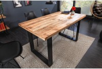 Table à manger de 140cm en bois massif coloris naturel