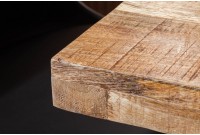 Table à manger de 140cm en bois massif coloris naturel