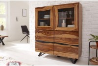 Vitrine design en bois massif coloris naturel