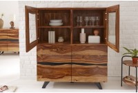 Vitrine design en bois massif coloris naturel