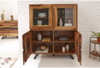 Vitrine design en bois massif coloris naturel