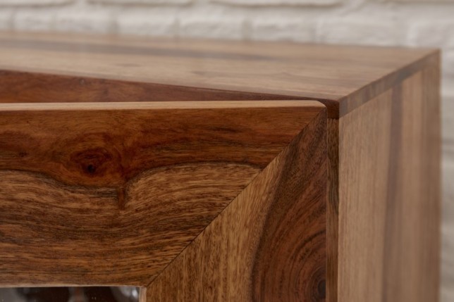 Vitrine design en bois massif coloris naturel