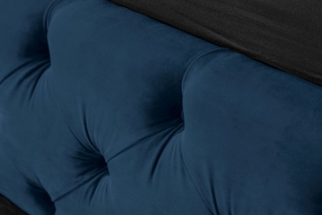 Lit 160 x 200 cm design baroque coloris bleu foncé
