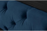 Lit 160 x 200 cm design baroque coloris bleu foncé