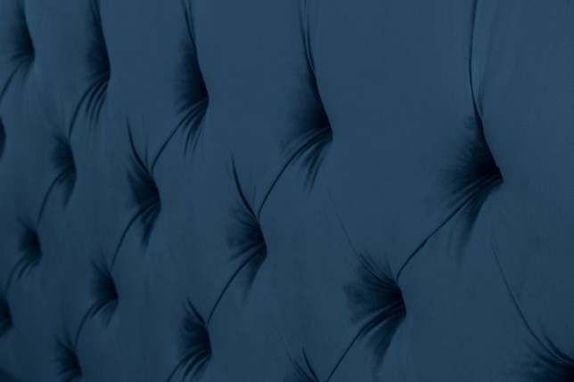 Lit 160 x 200 cm design baroque coloris bleu foncé