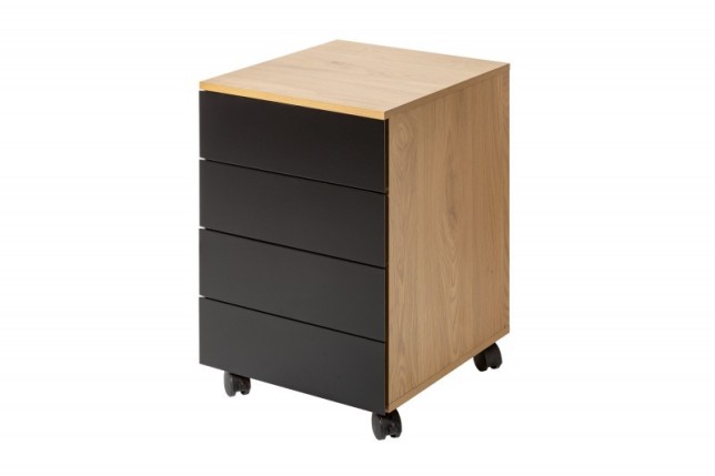 Caisson de bureau à 4 tiroirs coloris noir