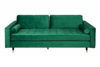 Canapé 225cm en velours coloris vert émeraude
