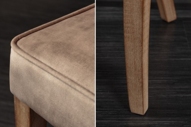 Chaise de table à manger en velours coloris café