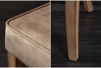 Chaise de table à manger en velours coloris café