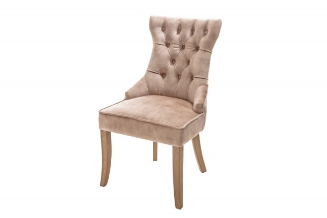 Chaise de table à manger en velours coloris café