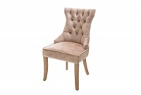 Chaise de table à manger en velours coloris café