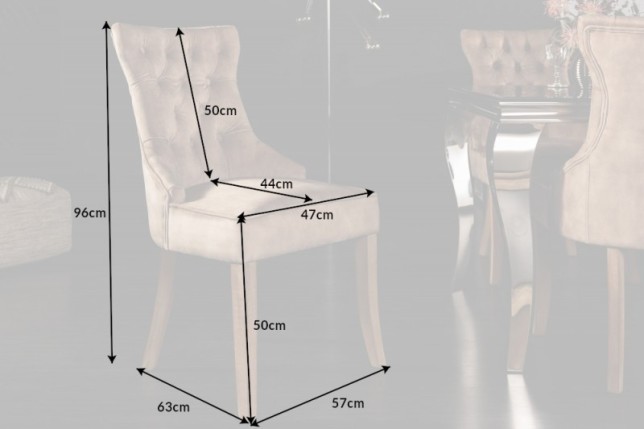 Chaise de table à manger en velours coloris café