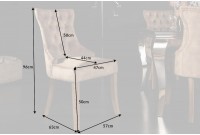 Chaise de table à manger en velours coloris café