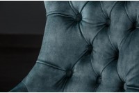 Chaise de table à manger en velours coloris pétrole