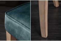 Chaise de table à manger en velours coloris pétrole