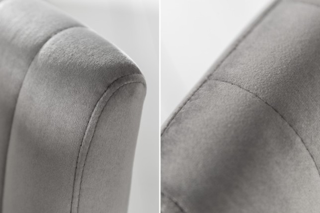 Tabouret de bar en velours coloris gris