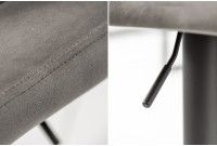 Tabouret de bar en velours coloris gris