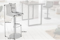 Tabouret de bar en velours coloris gris