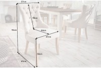 Chaise de table à manger en velours coloris beige