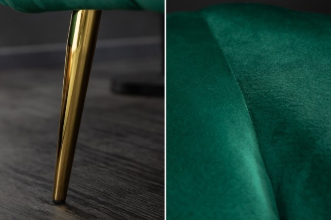 Fauteuil en velours coloris vert émeraude