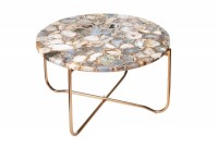 Table basse en agate coloris bleu et doré